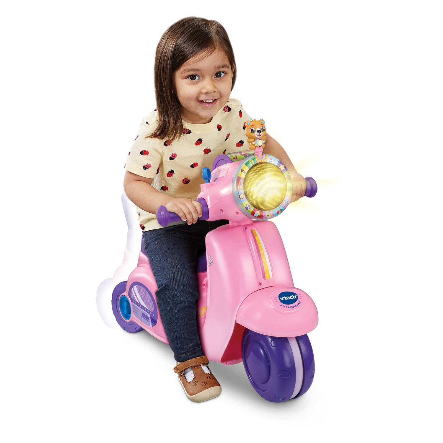 VTech 2in1 Loopscooter Roze