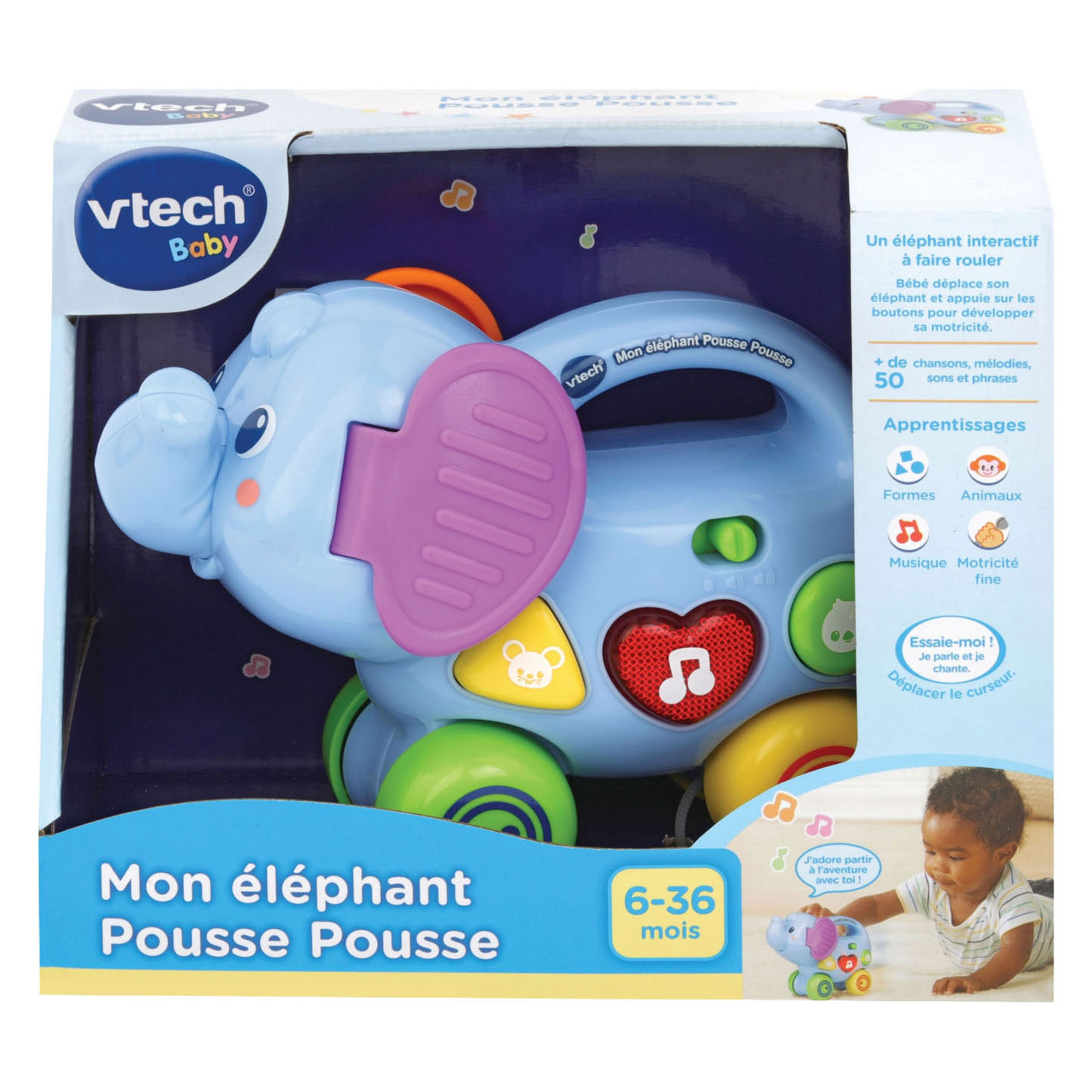 Éléphant à pousser VTech Baby