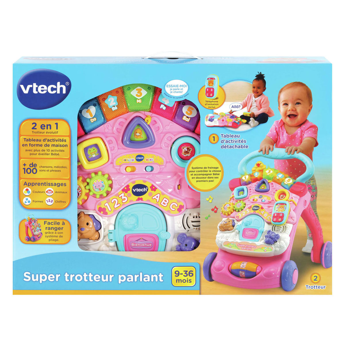 Trotteur d'activités 2 en 1 VTech rose