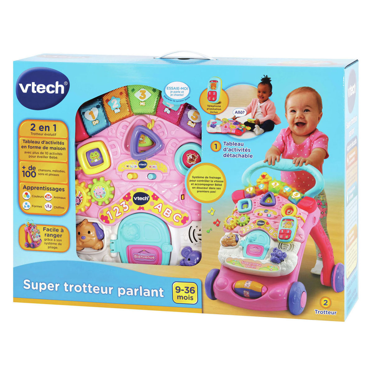 Trotteur d'activités 2 en 1 VTech rose