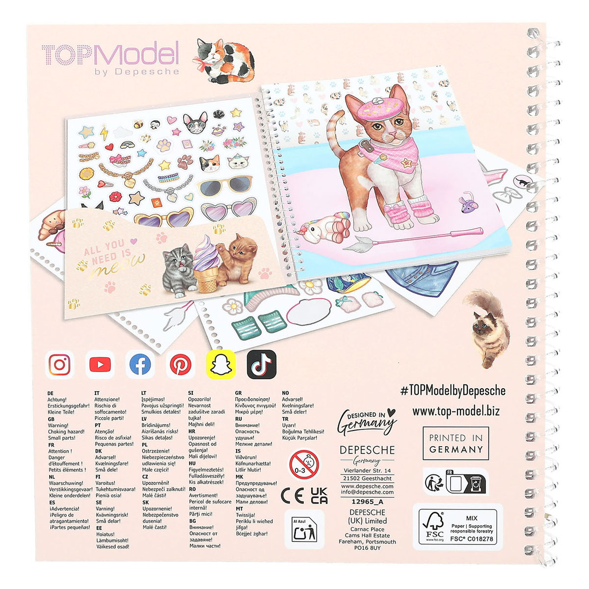 Livre d'autocollants TOPModel Dress Me Up Kitty