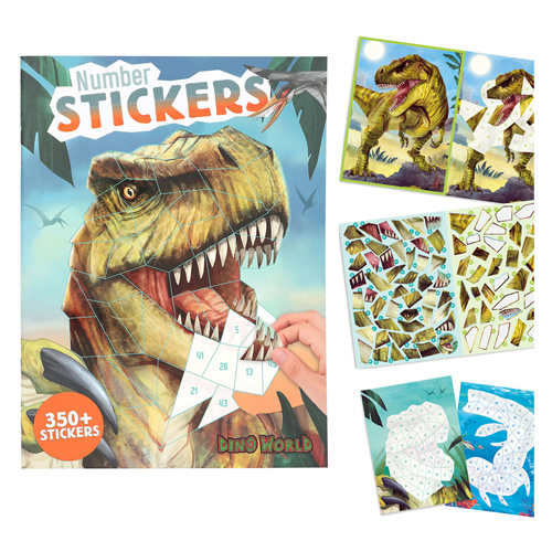 Dino World Number Sticker Stickerbuch