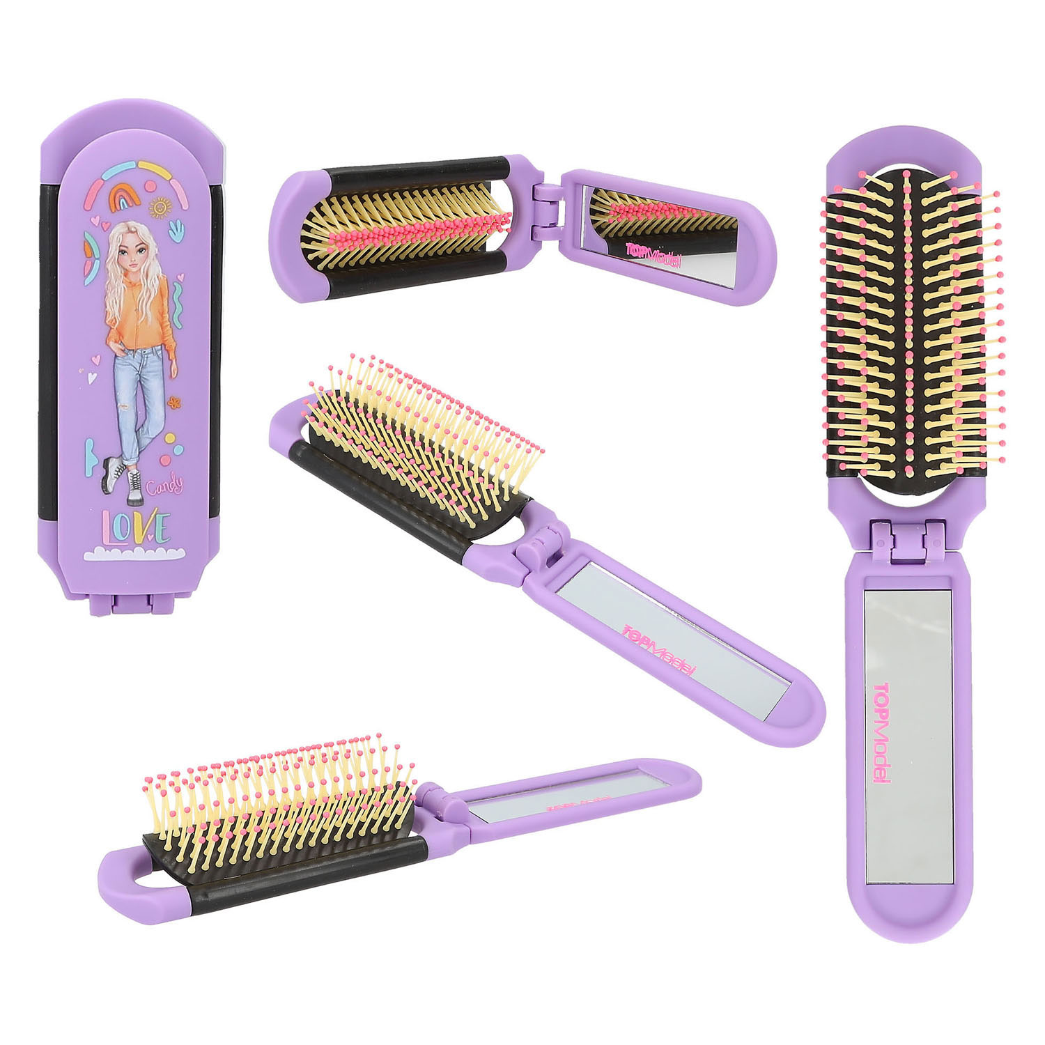 Brosse pliante TOPModel avec miroir