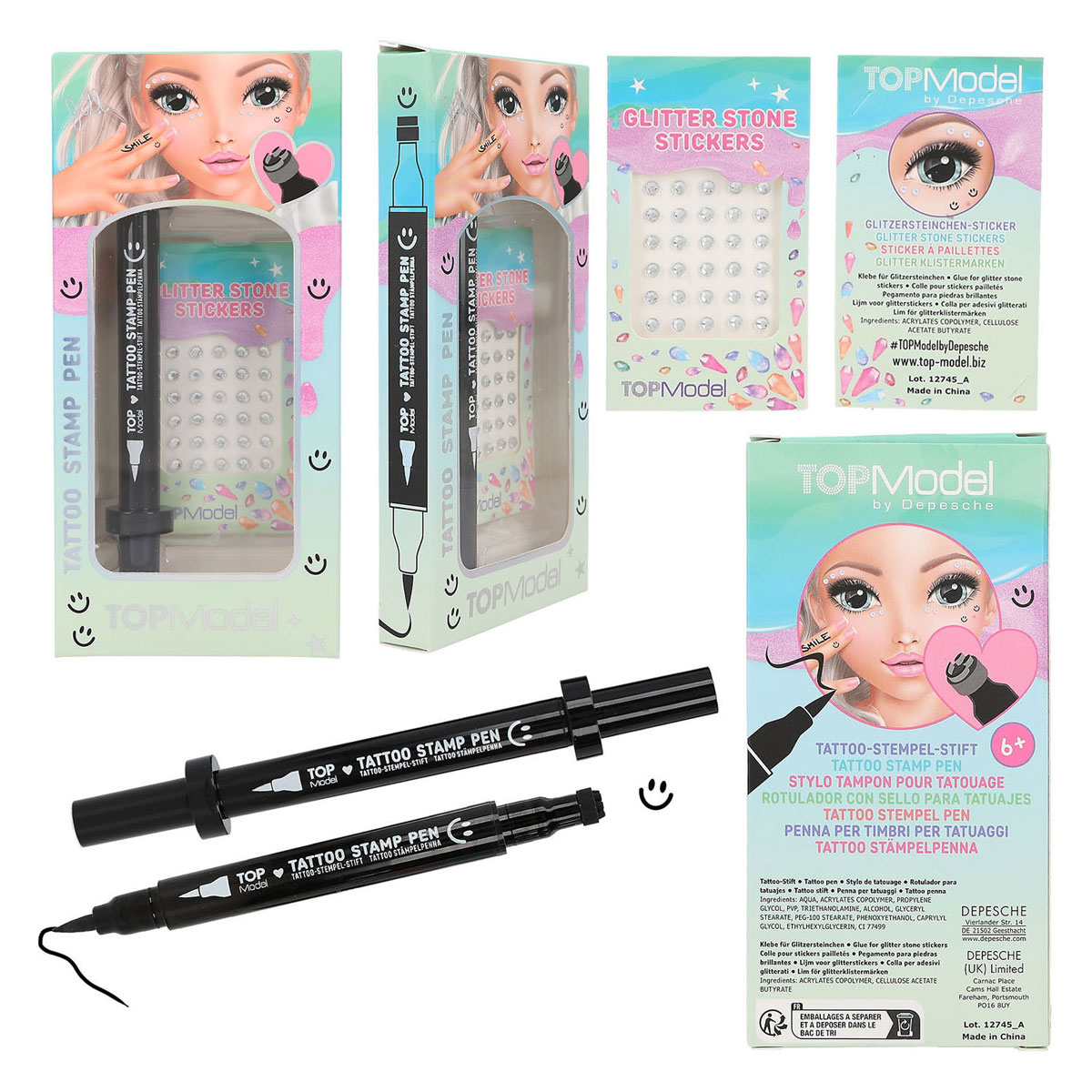 TOPModel Tattoo Pen met Glitter Beauty & Me