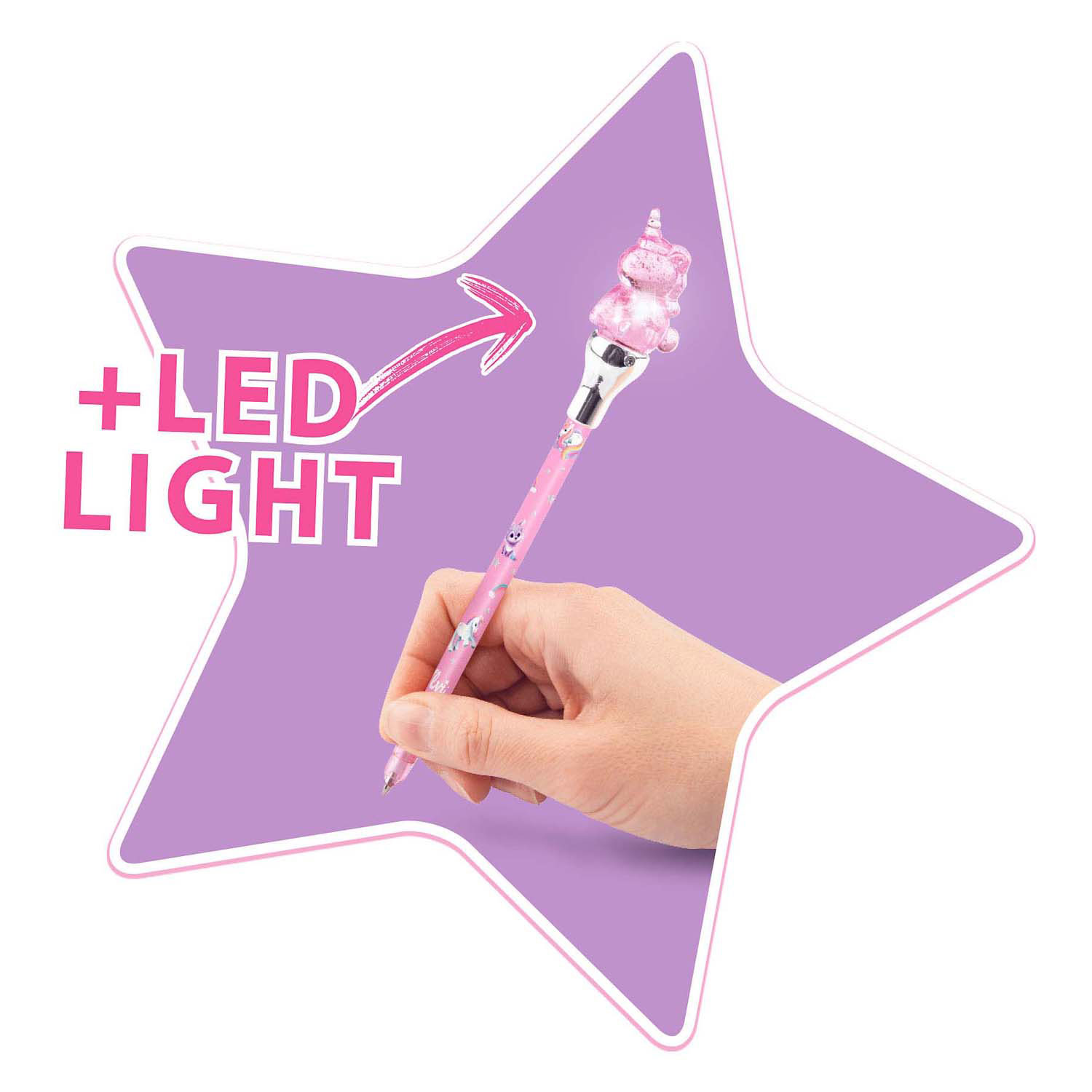 Ylvi Stift mit Einhornaufsatz und LED