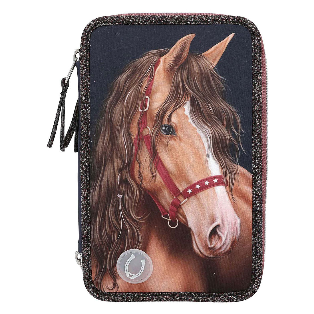 Miss Melody 3-vaks Etui LEDglitter Horse