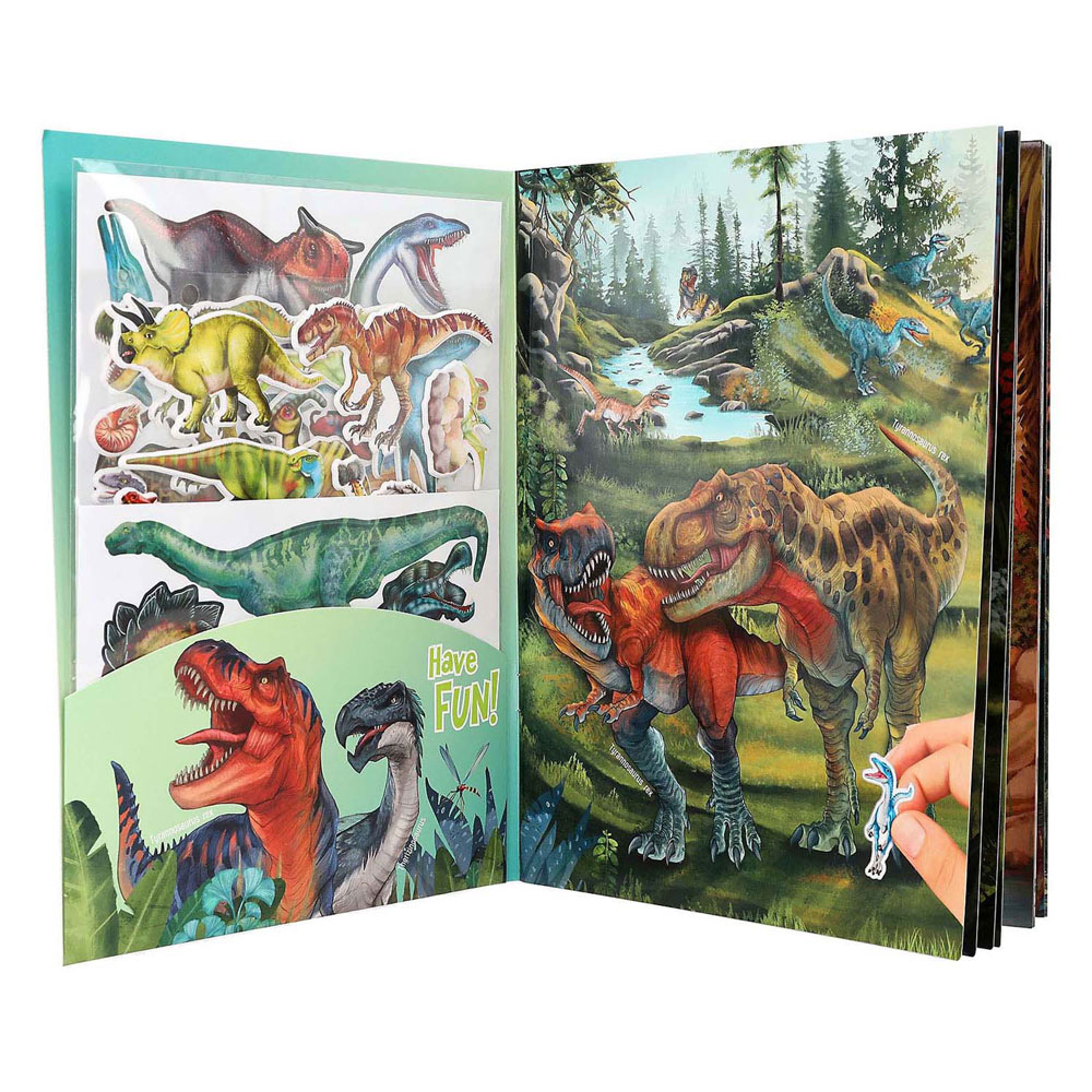 Livre d'autocollants Dino World avec autocollants gonflés