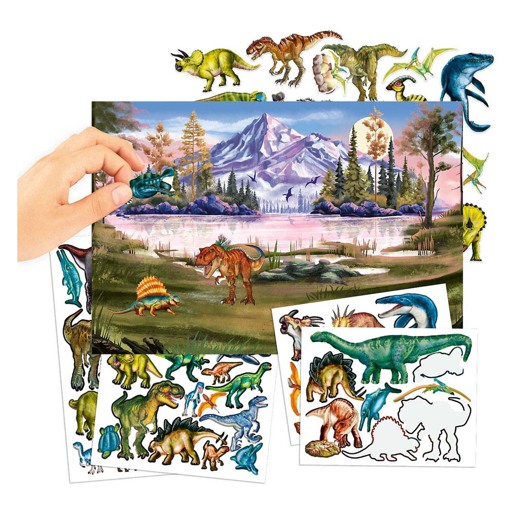 Dino World Stickerbuch mit Puffy Stickern