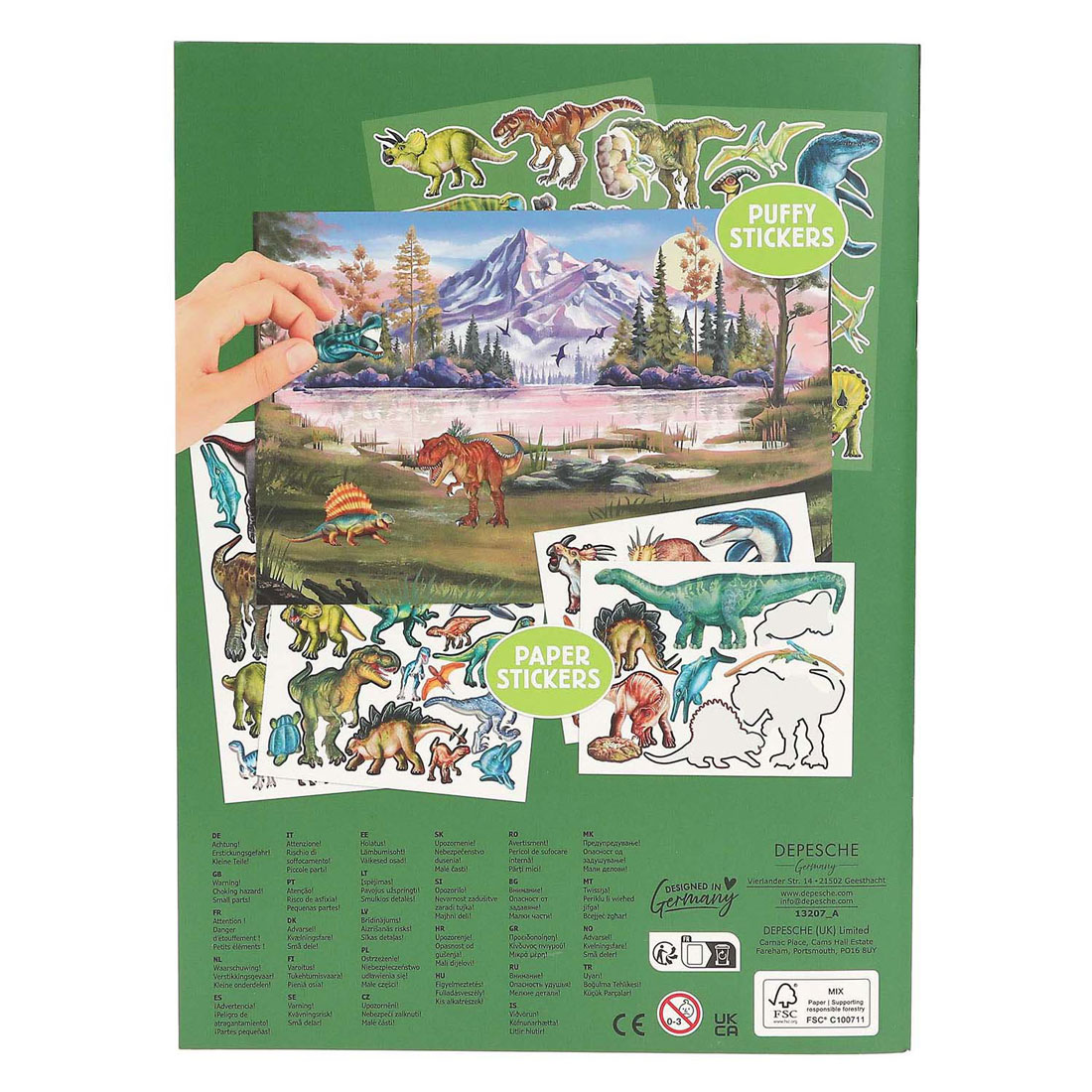 Dino World Stickerbuch mit Puffy Stickern