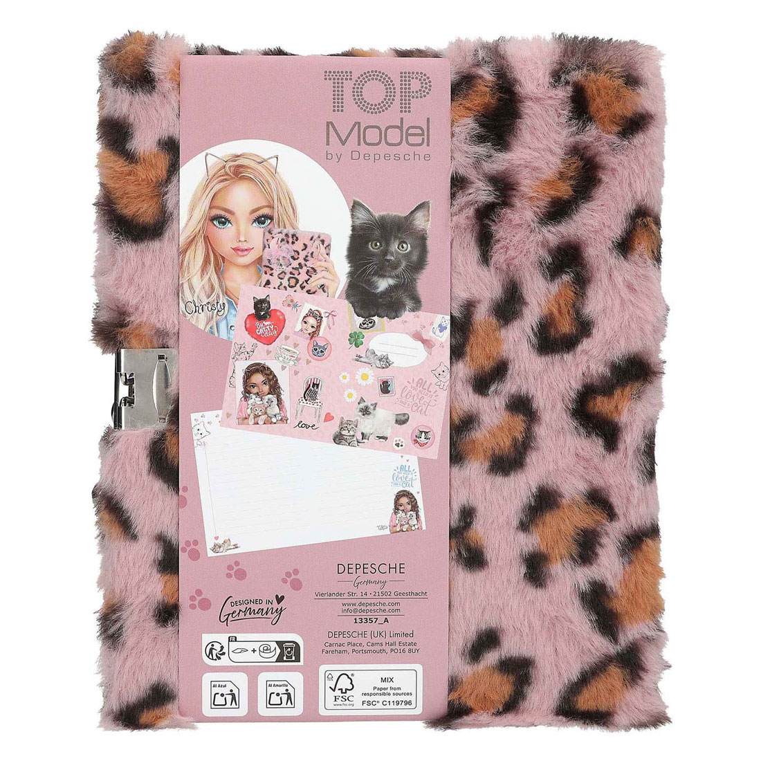 TOPModel Dagboek met Slot Cosy Cat Roze