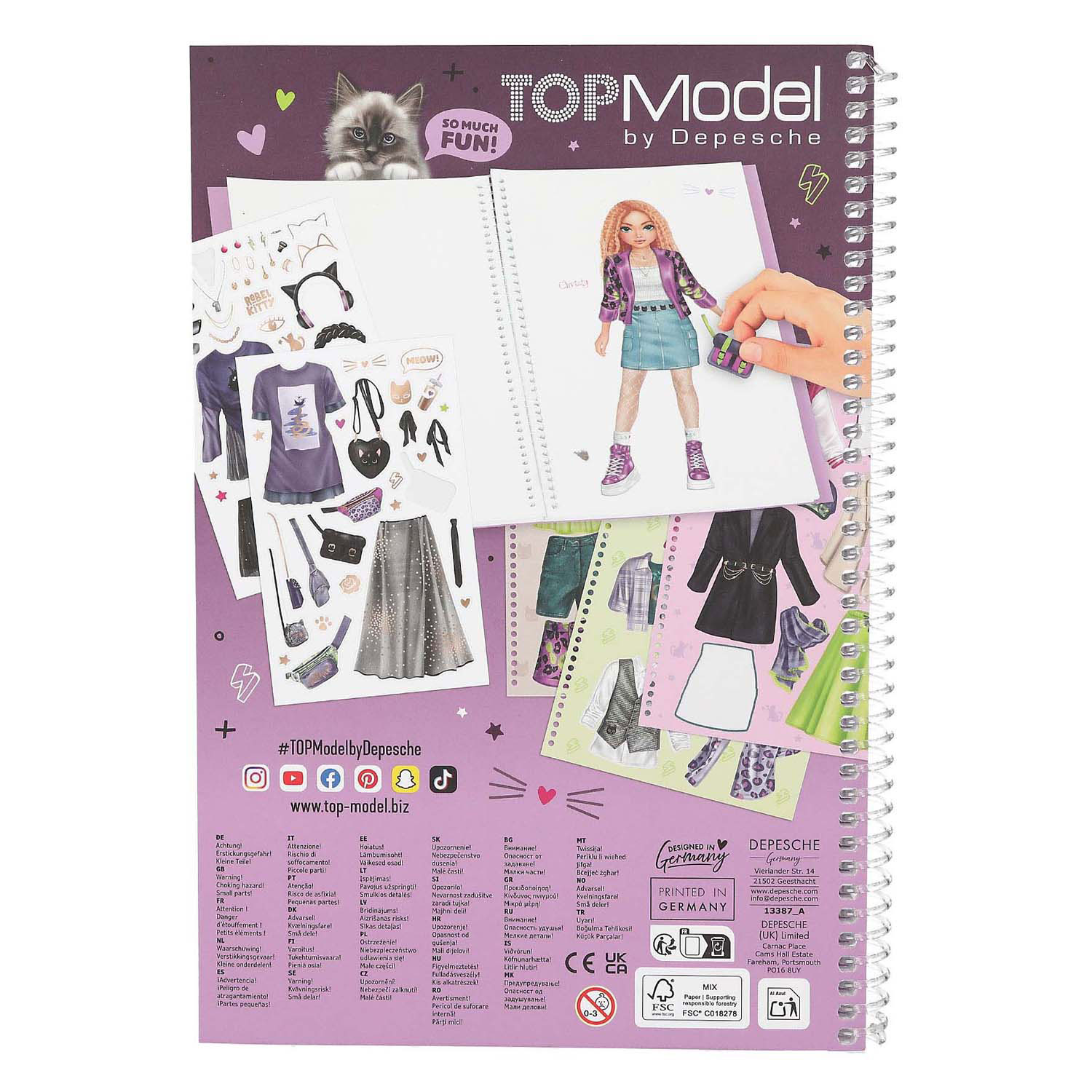 TOPModel Dress me up Stickerbuch, groß, Rebel Kitty