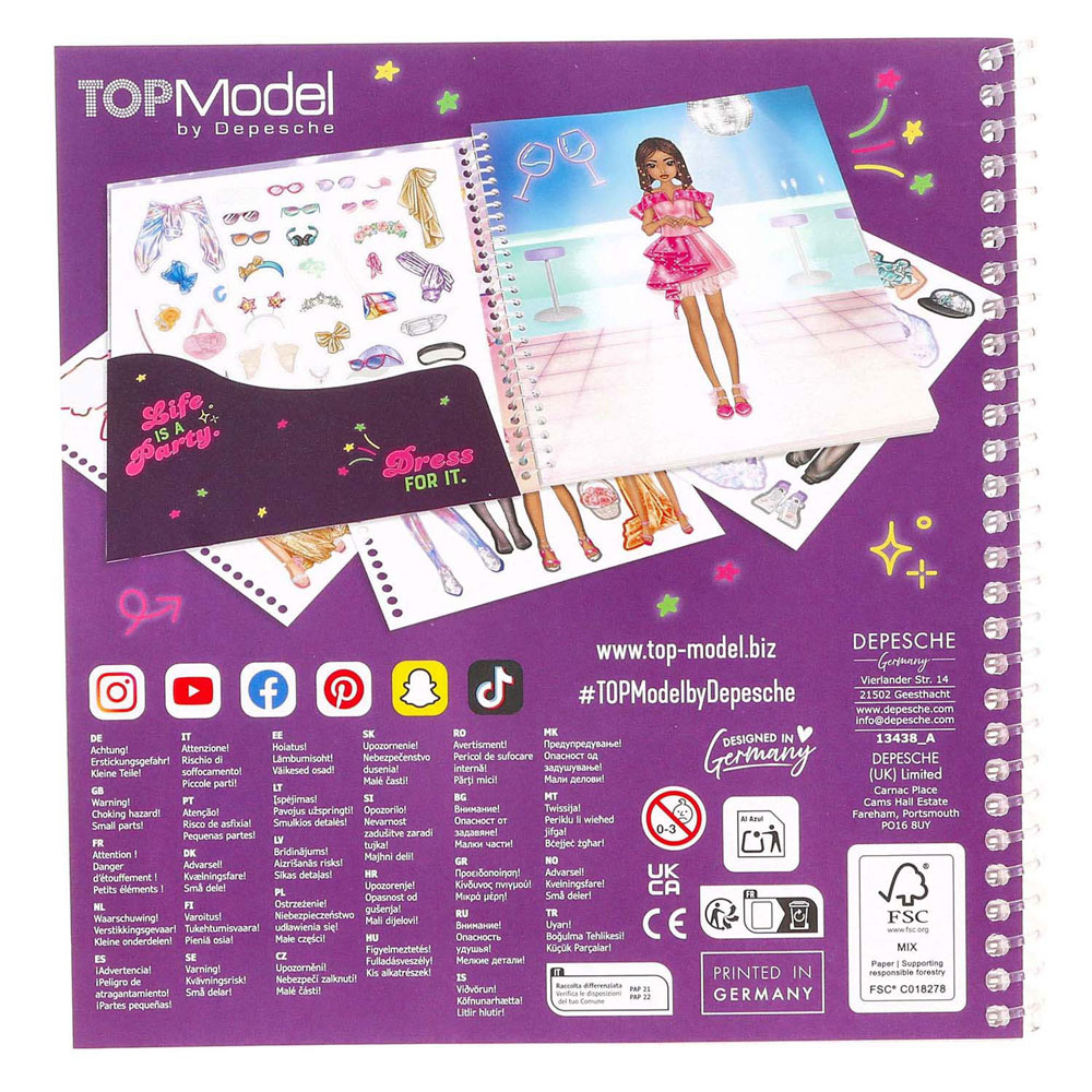 TOPModel Dress Me Up Livre d'autocollants pour fête