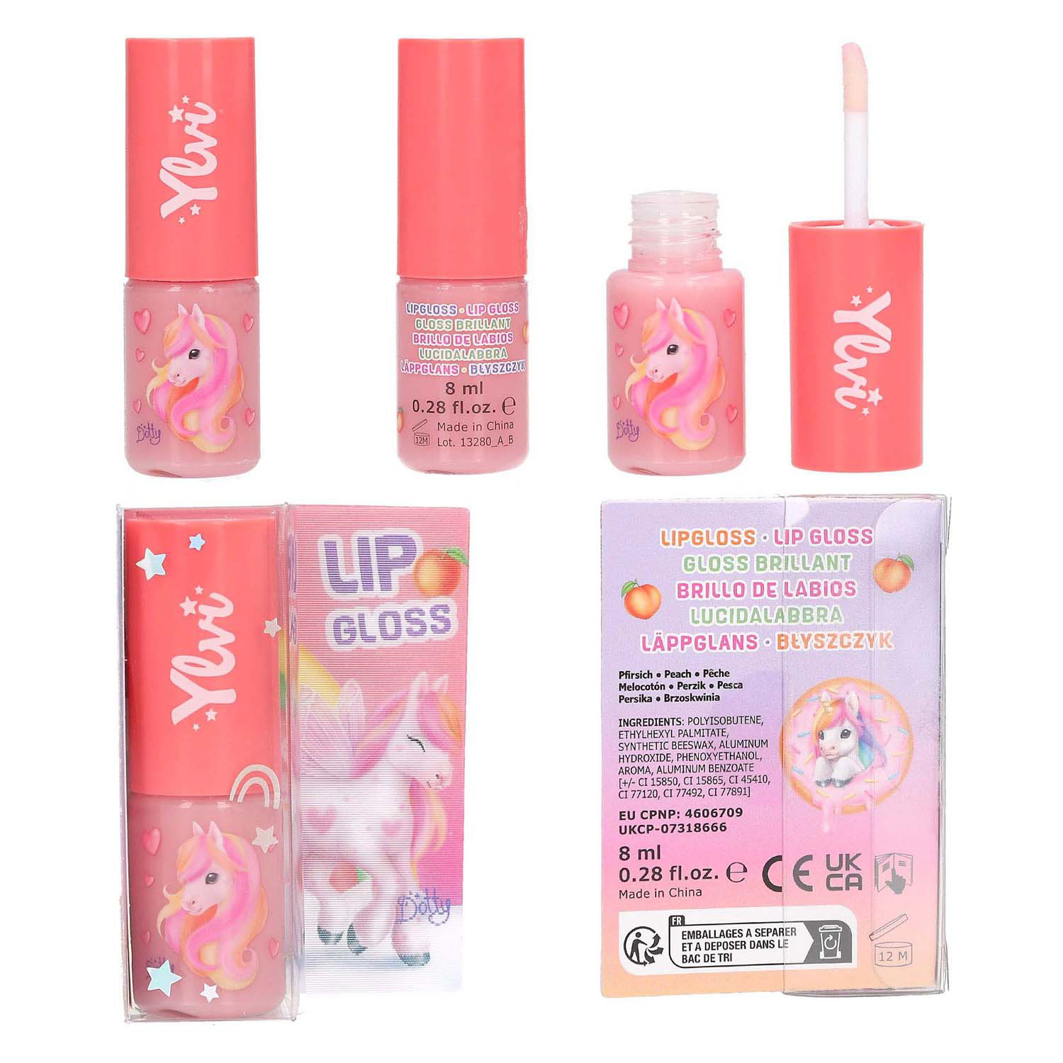 Ylvi Lipgloss Roze en Geur van Blauw Bessen