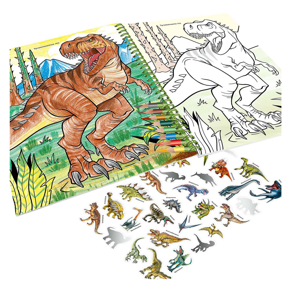 Dino World Kleurboek met Kleurpotloden