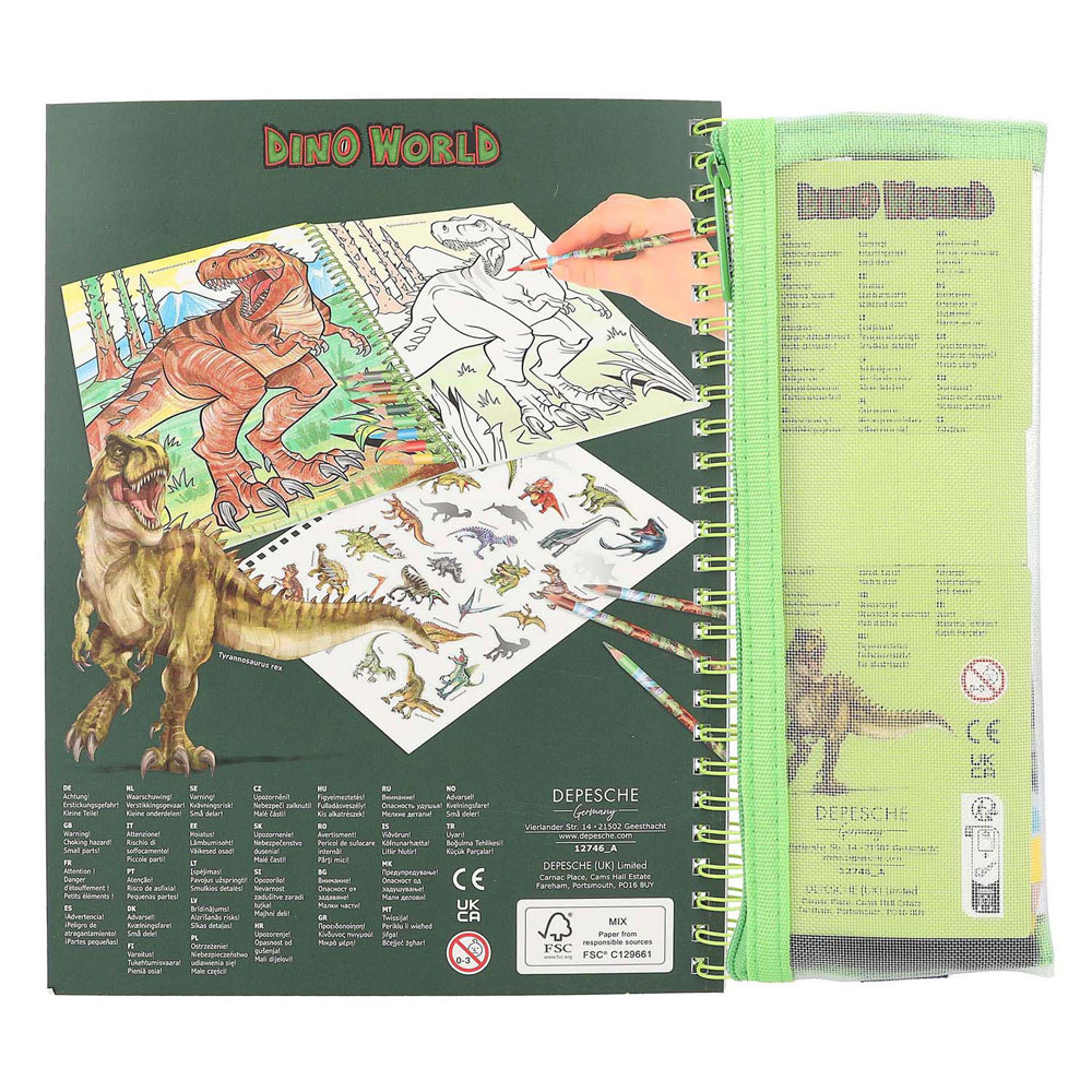 Dino World Kleurboek met Kleurpotloden