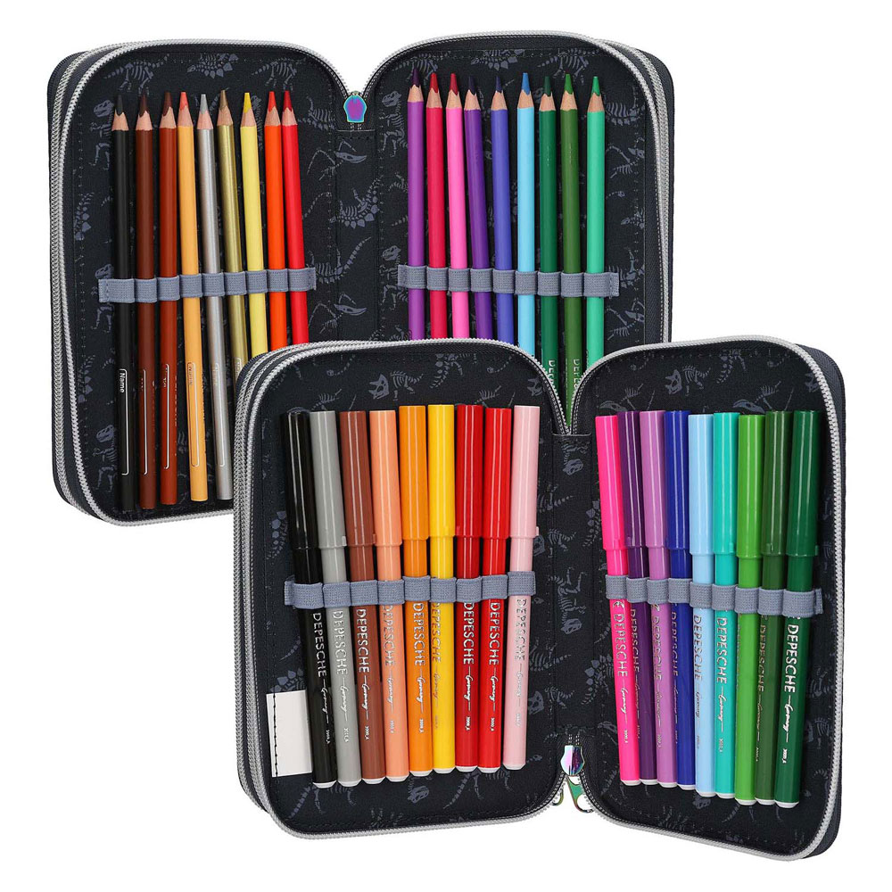 Trousse à crayons à 3 compartiments Dino World Galaxy