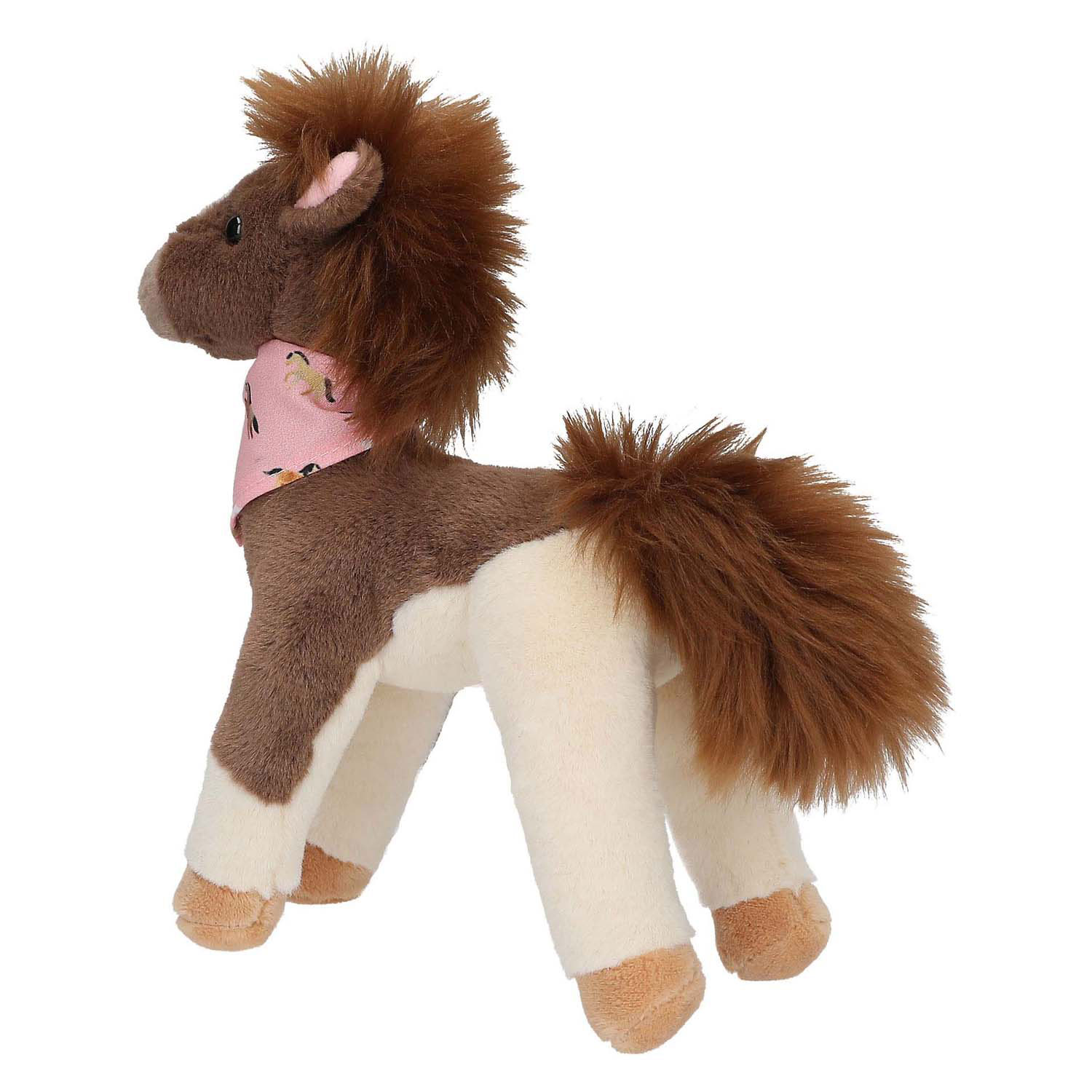 Cheval en peluche Miss Melody Marron Blanc, 18cm