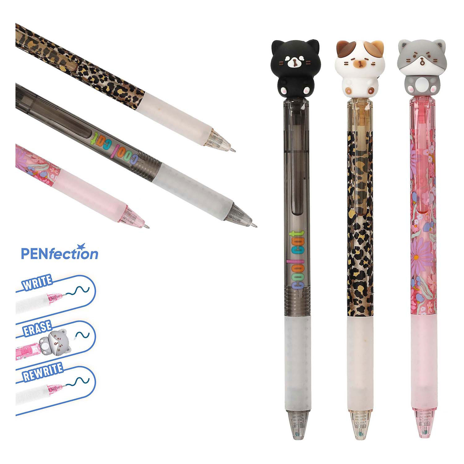 PENfection Uitwisbare Gelpen met Kattentopper