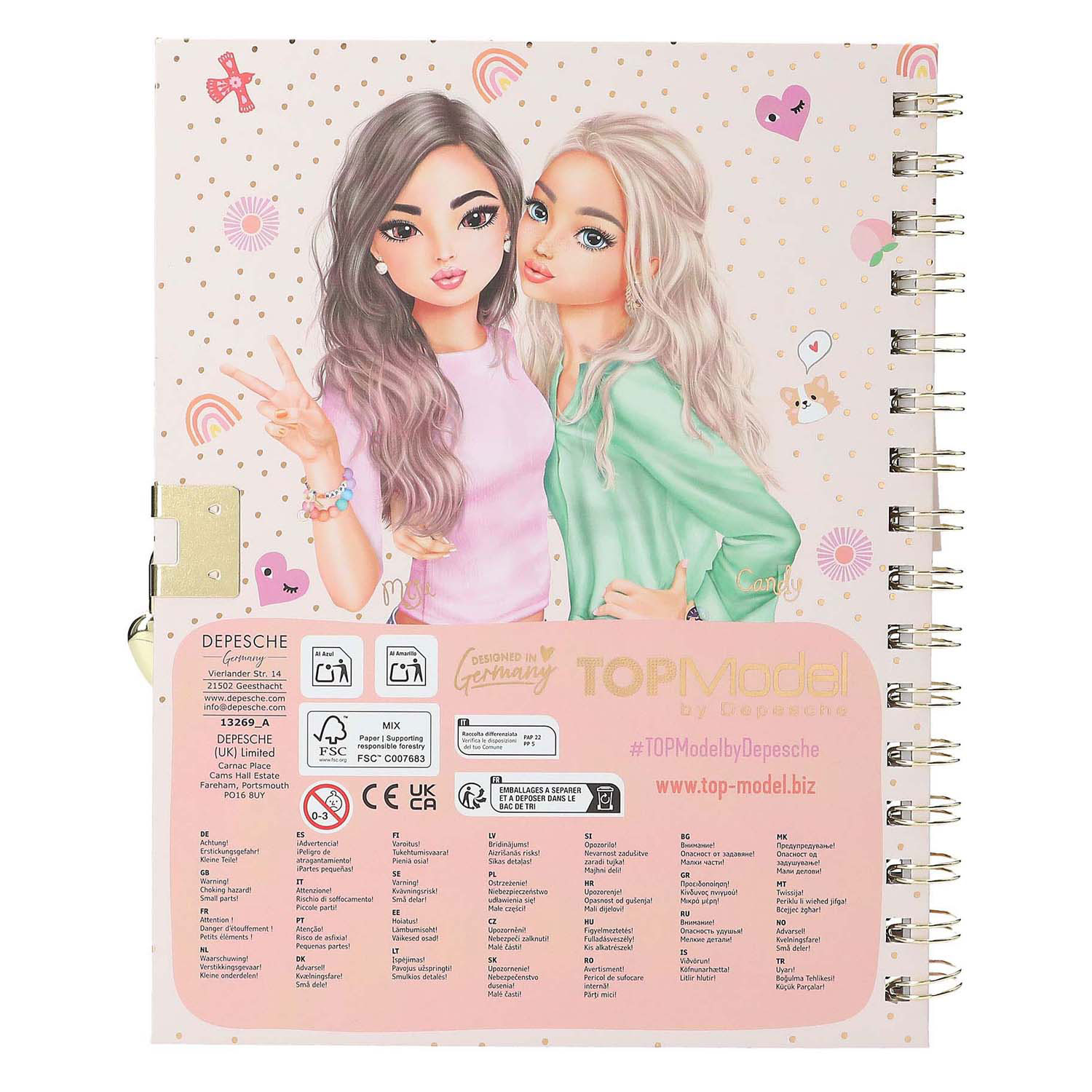 TOPModel Dagboek met Slot & Armband
