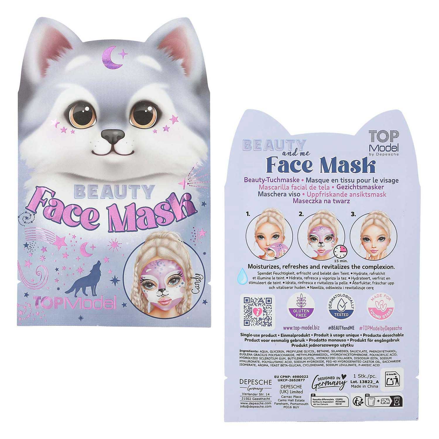 TOPModel Sheetmasker Dier Beauty and Me
