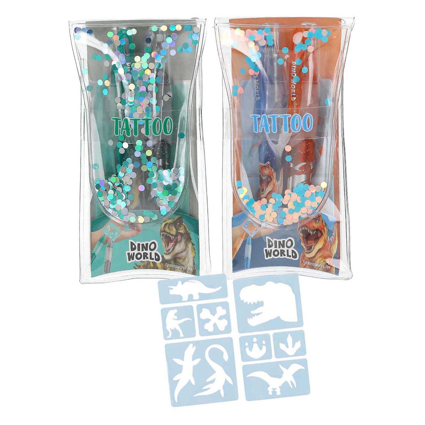 Dino World Tattoo Glitzer-Gelstifte