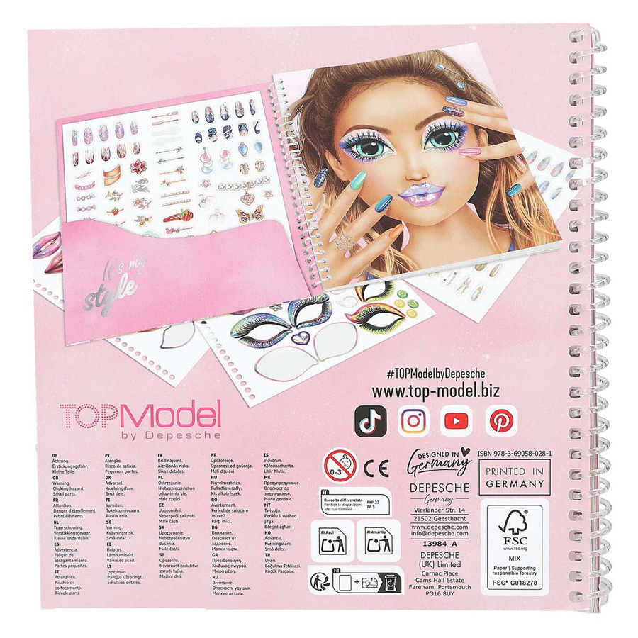 TOPModel Dress me up Face Stickerboek