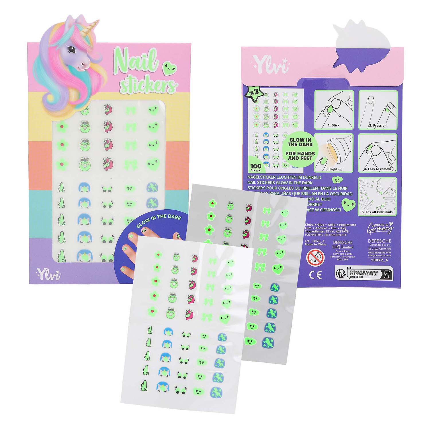 Ylvi Nagelstickers Glow in the Dark - 100st.