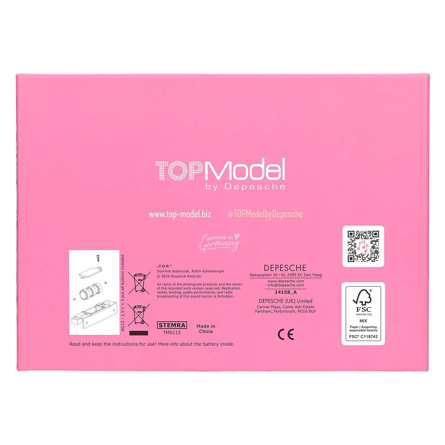 TOPModel Grote Sieradendoos met Code en Muziek Music