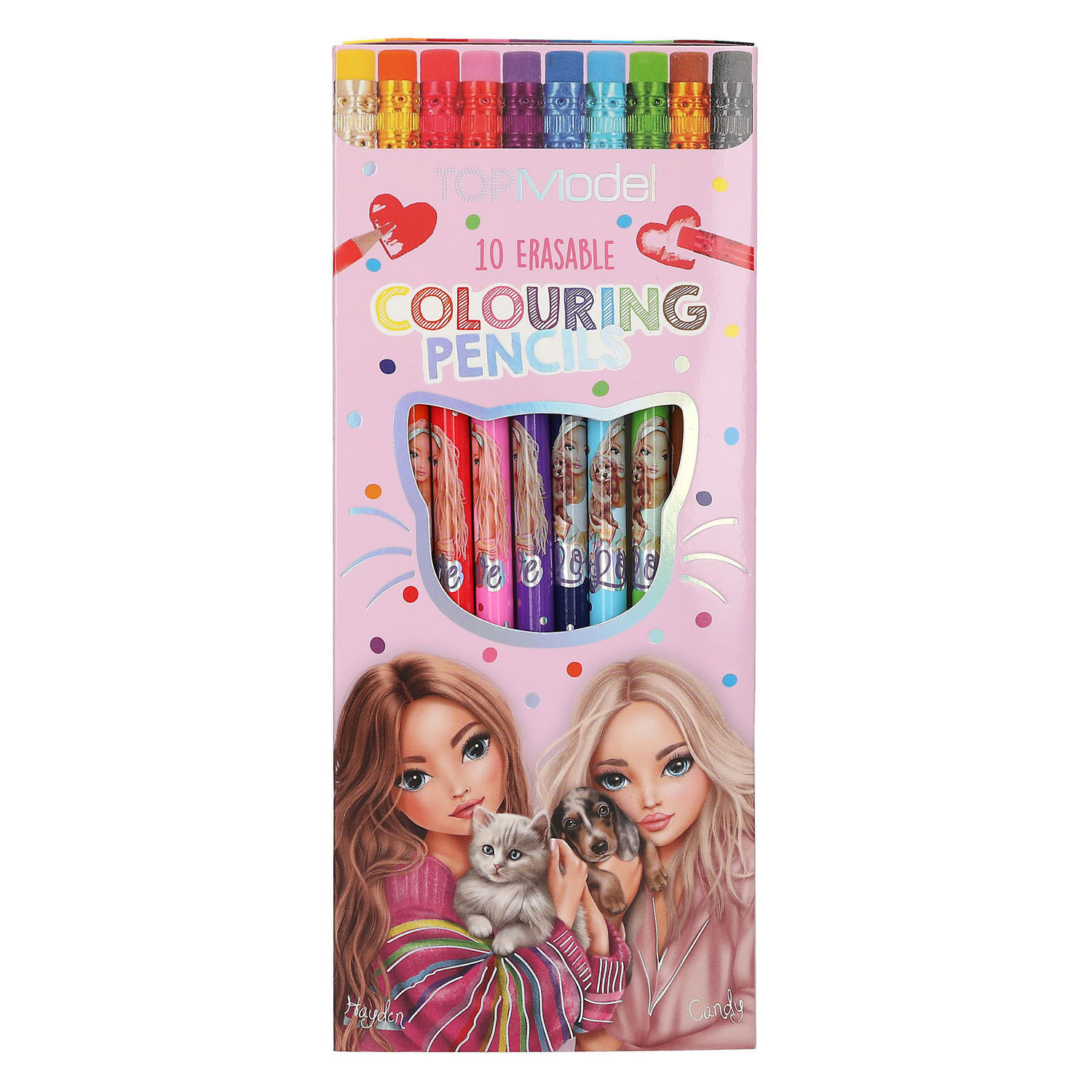 TOPModel Uitgumbare Kleurpotloden - 10 Kleuren