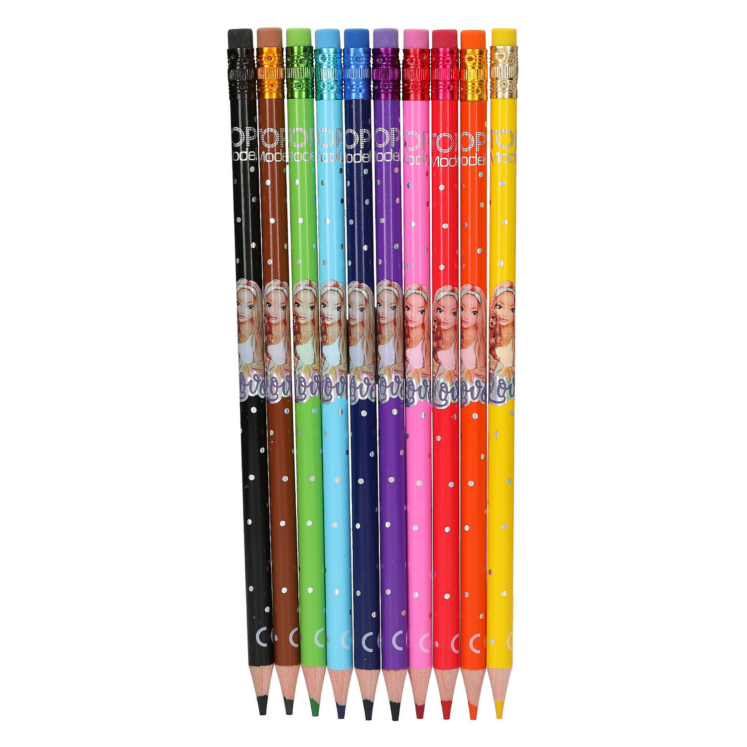 TOPModel Uitgumbare Kleurpotloden - 10 Kleuren