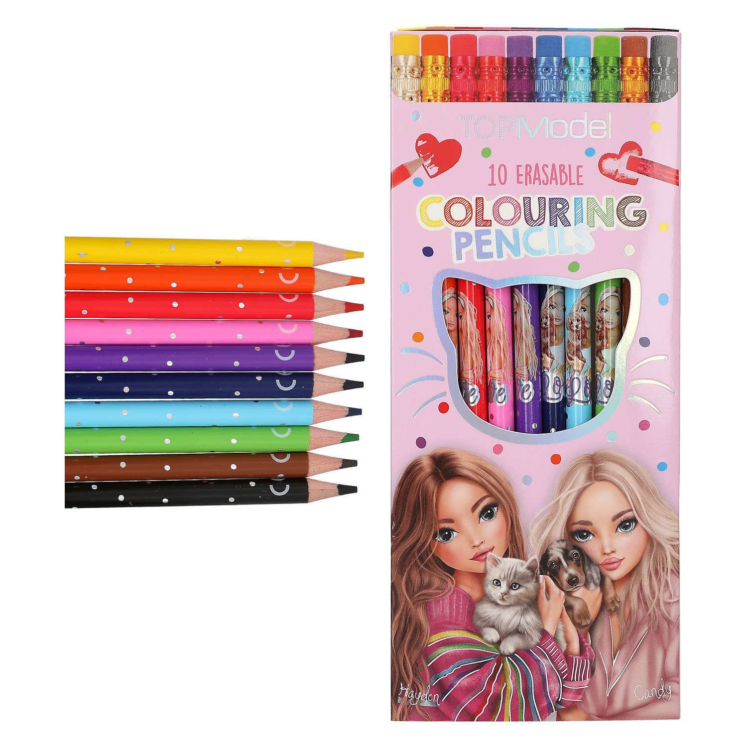 TOPModel Uitgumbare Kleurpotloden - 10 Kleuren