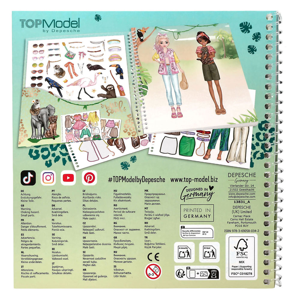 Livre d'autocollants TopModel Habille-moi Safari