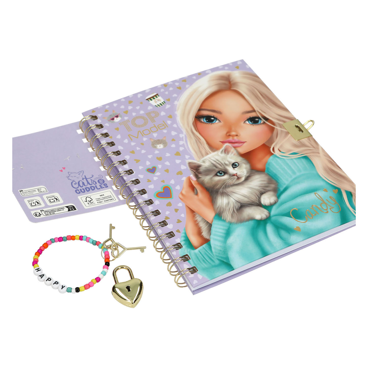 TOPModel Tagebuch mit Schloss & Armband