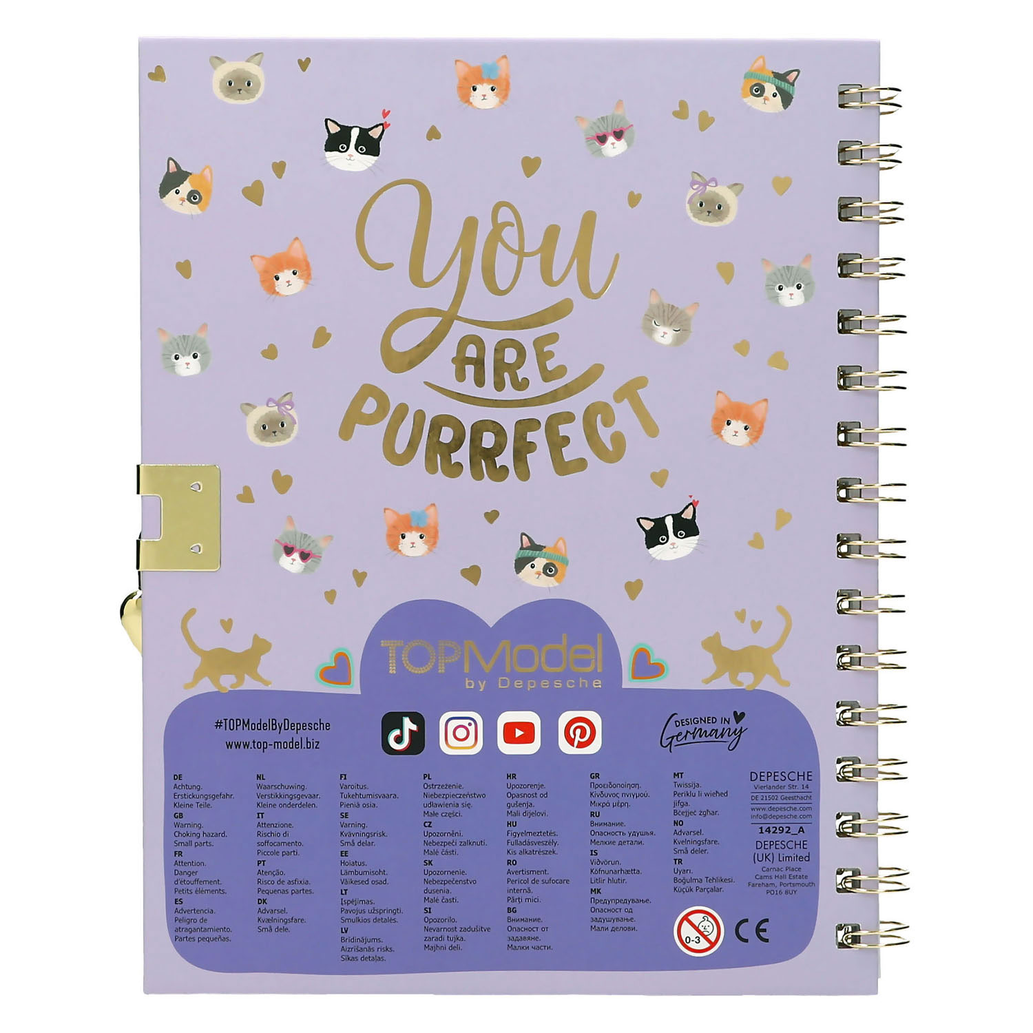 TOPModel Tagebuch mit Schloss & Armband