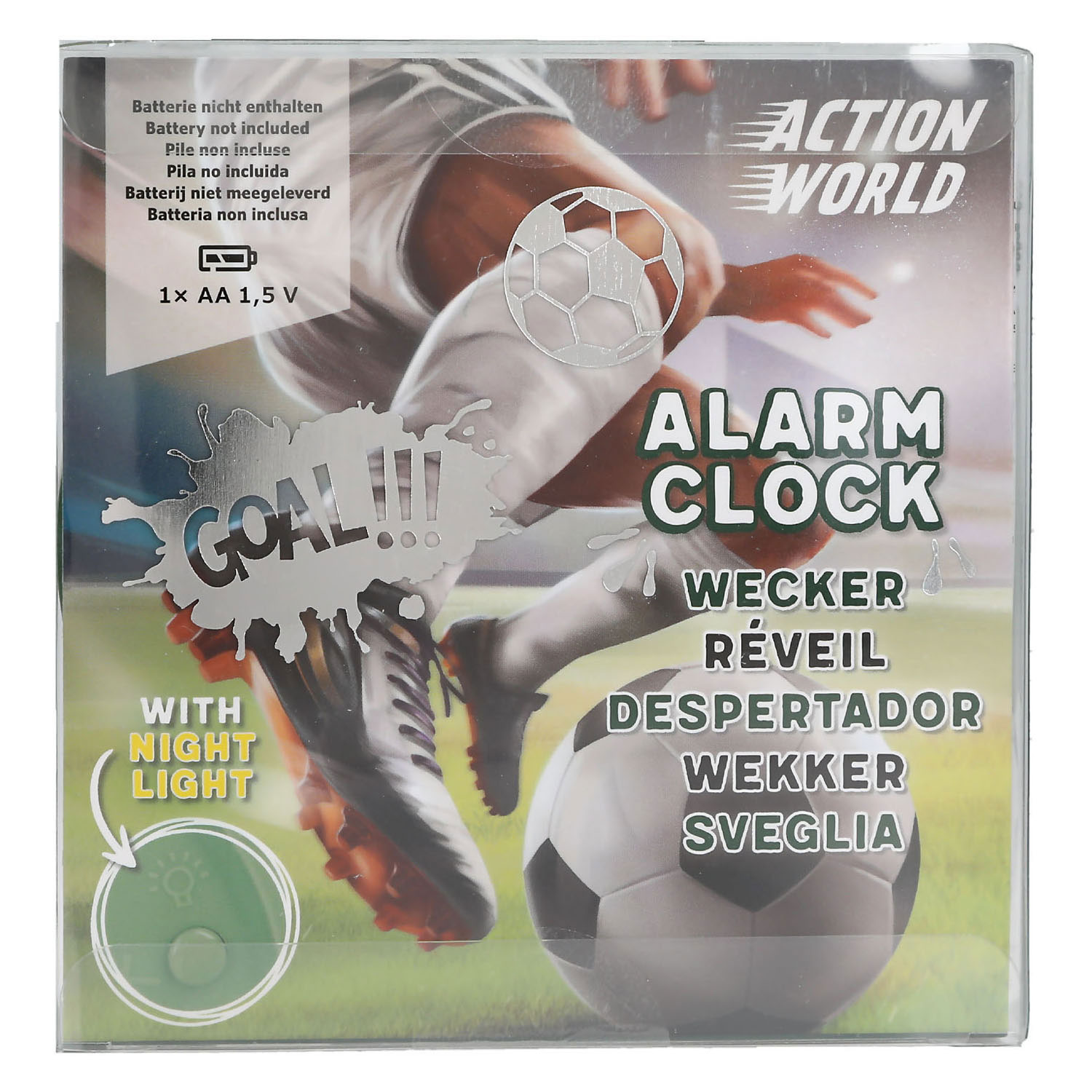 Réveil Action World vert football
