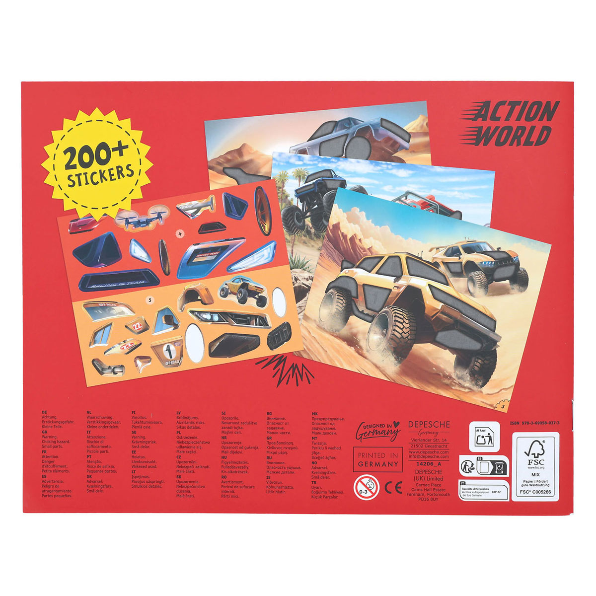 Stickerboek Action World Monster Cars Sticker Fun