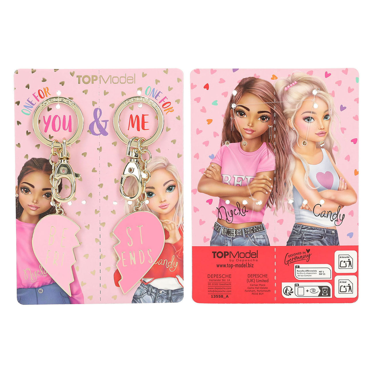 TOPModel Sleutelhangers Hart BFF