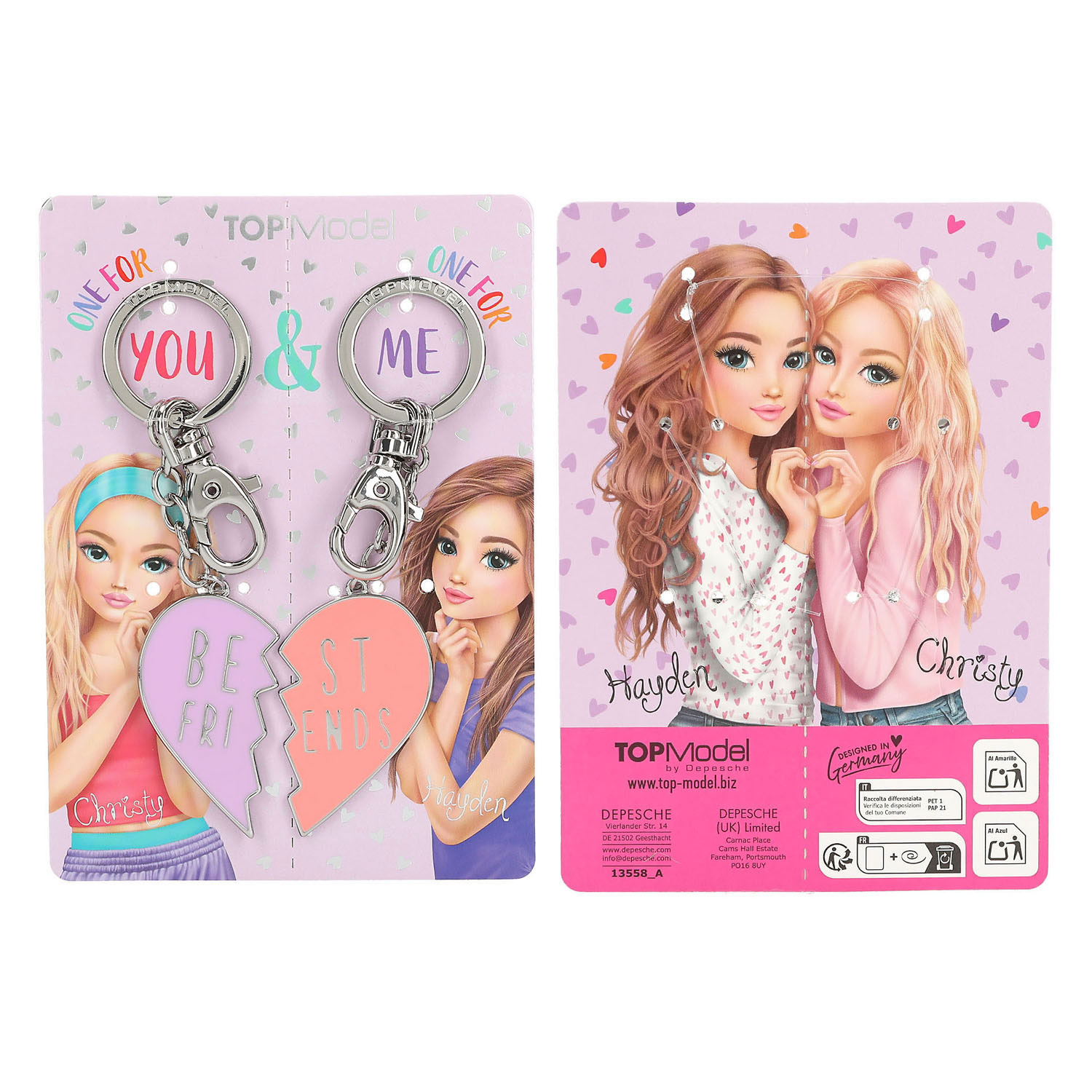TOPModel Sleutelhangers Hart BFF