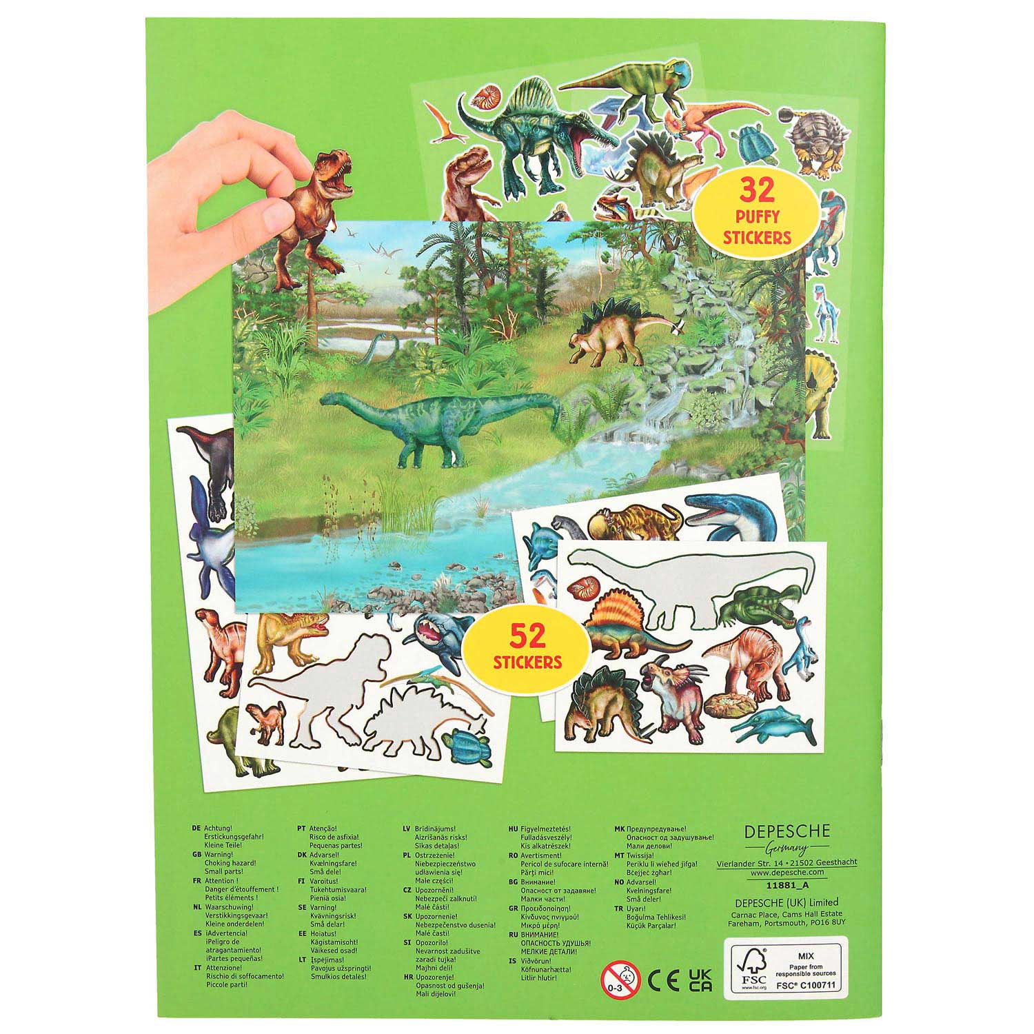Dino World Stickerboek met Puffy Stickers