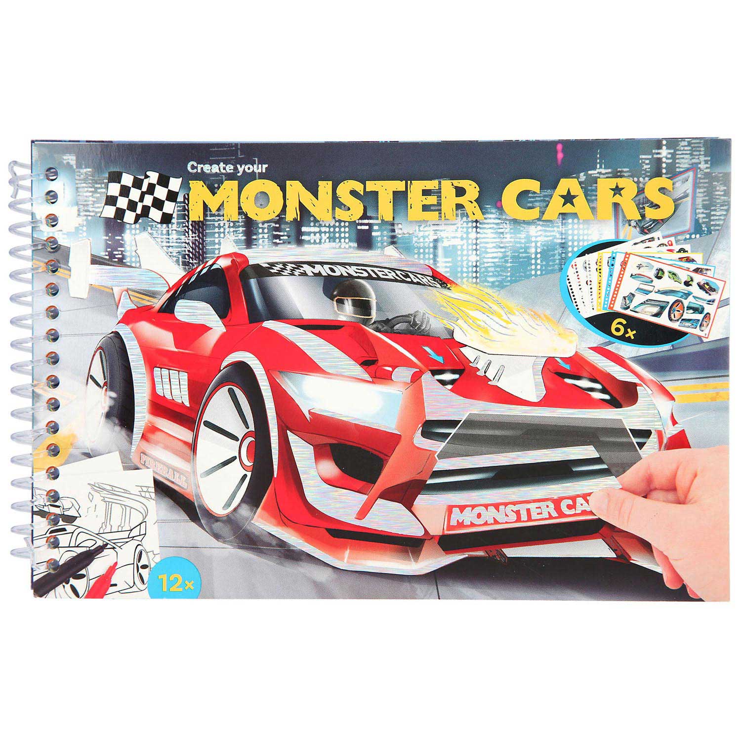 Livre de coloriage de poche Monster Cars