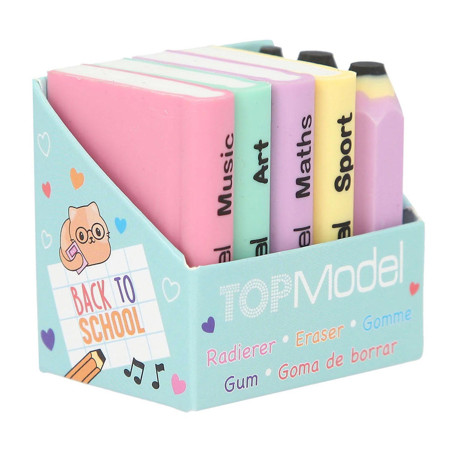 TOPModel Gumset - Mini Schoolboeken en Potloden
