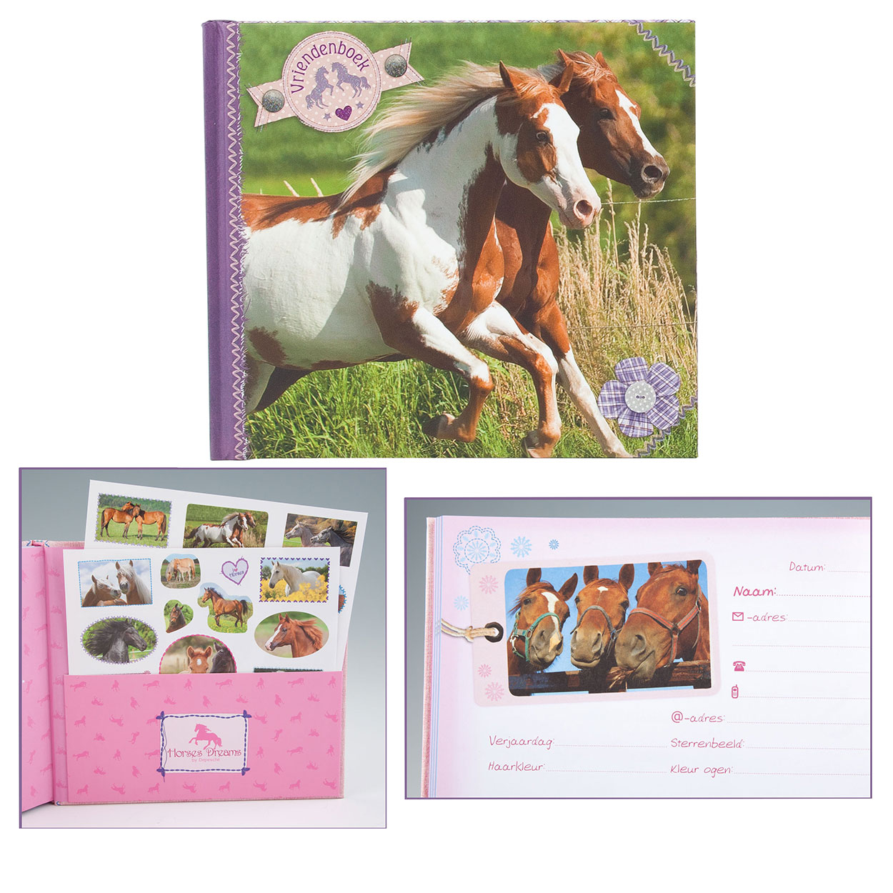 Horses Dreams Vriendenboek - Paars