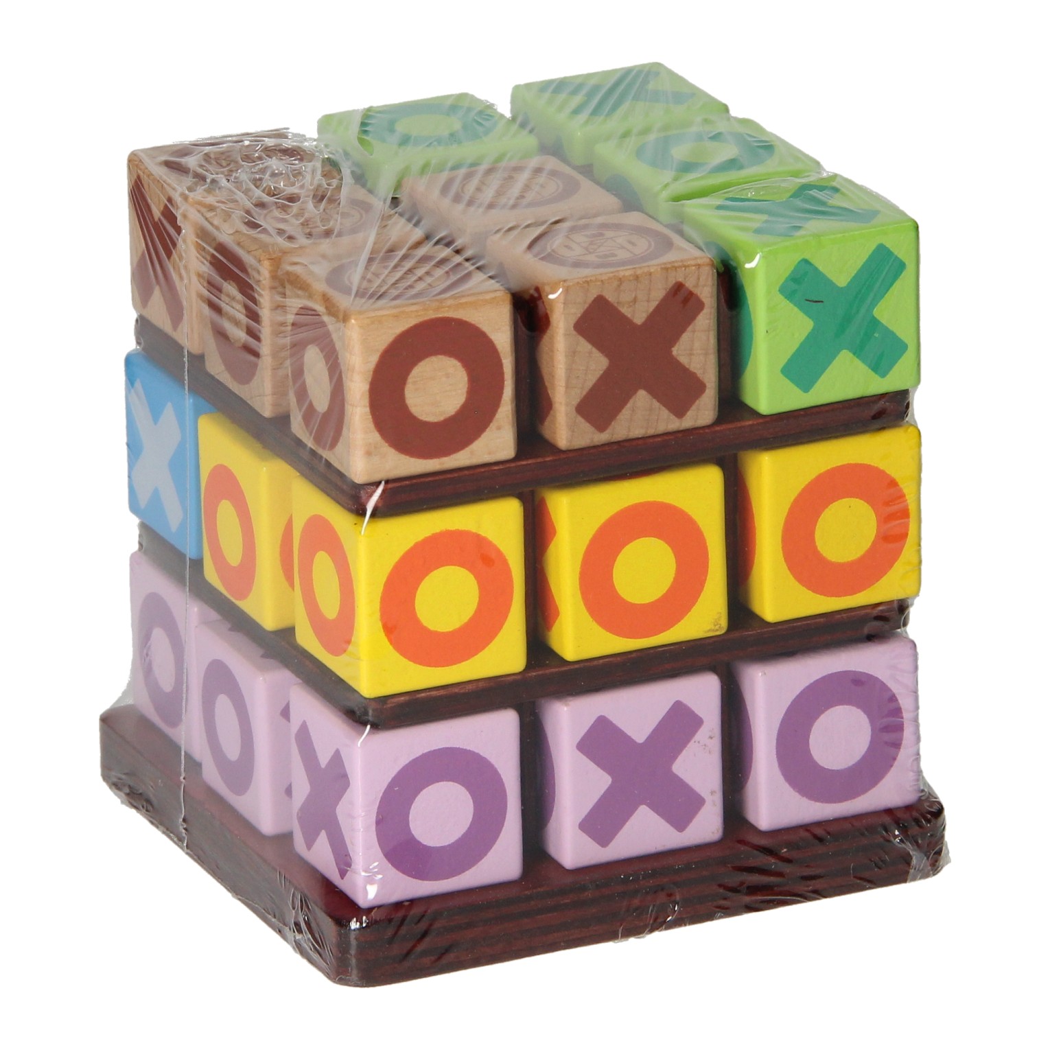 3D-Tic-Tac-Toe-Spiel aus Holz, 26-teilig.