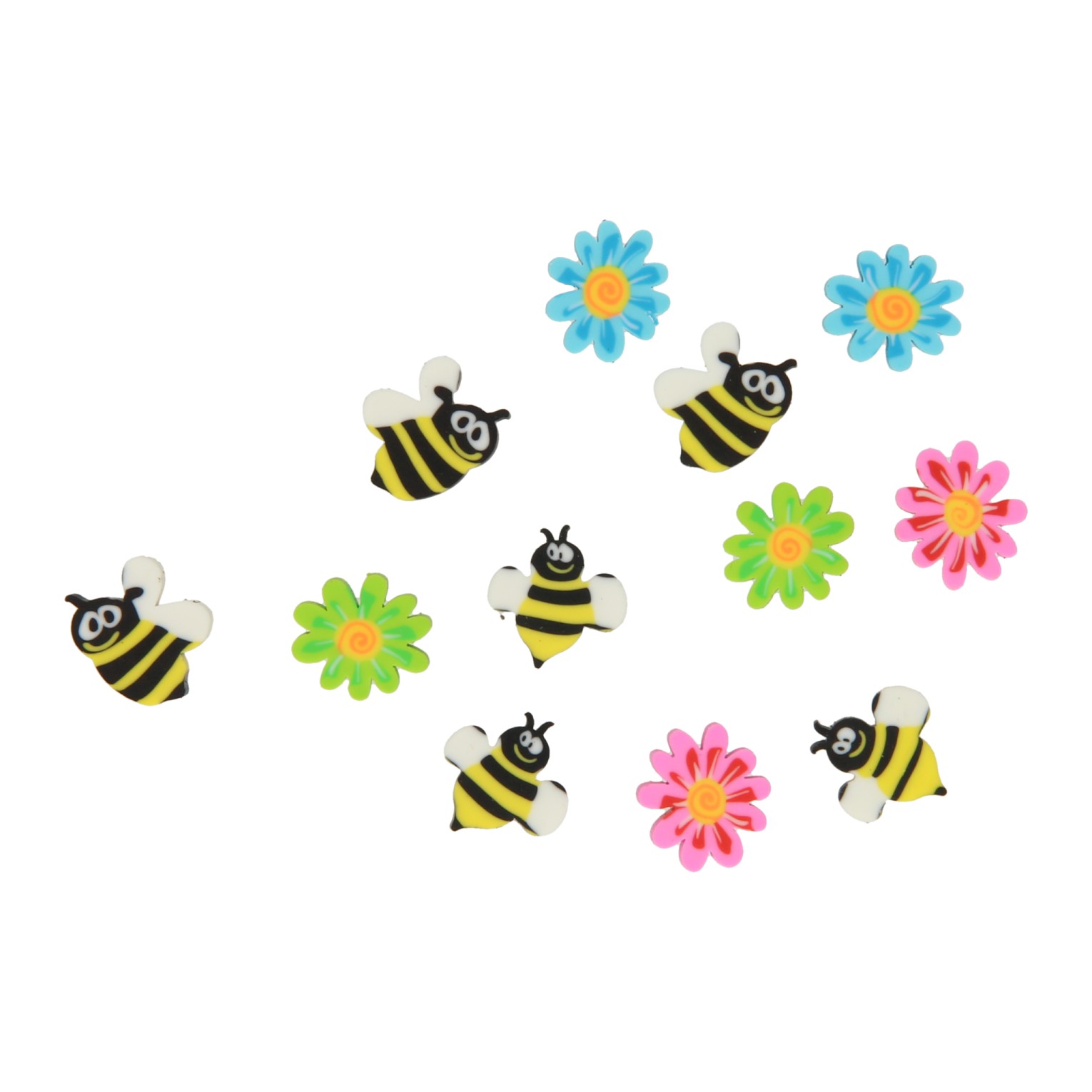 Mini gommes Bee Friends en verre, 12 pièces.