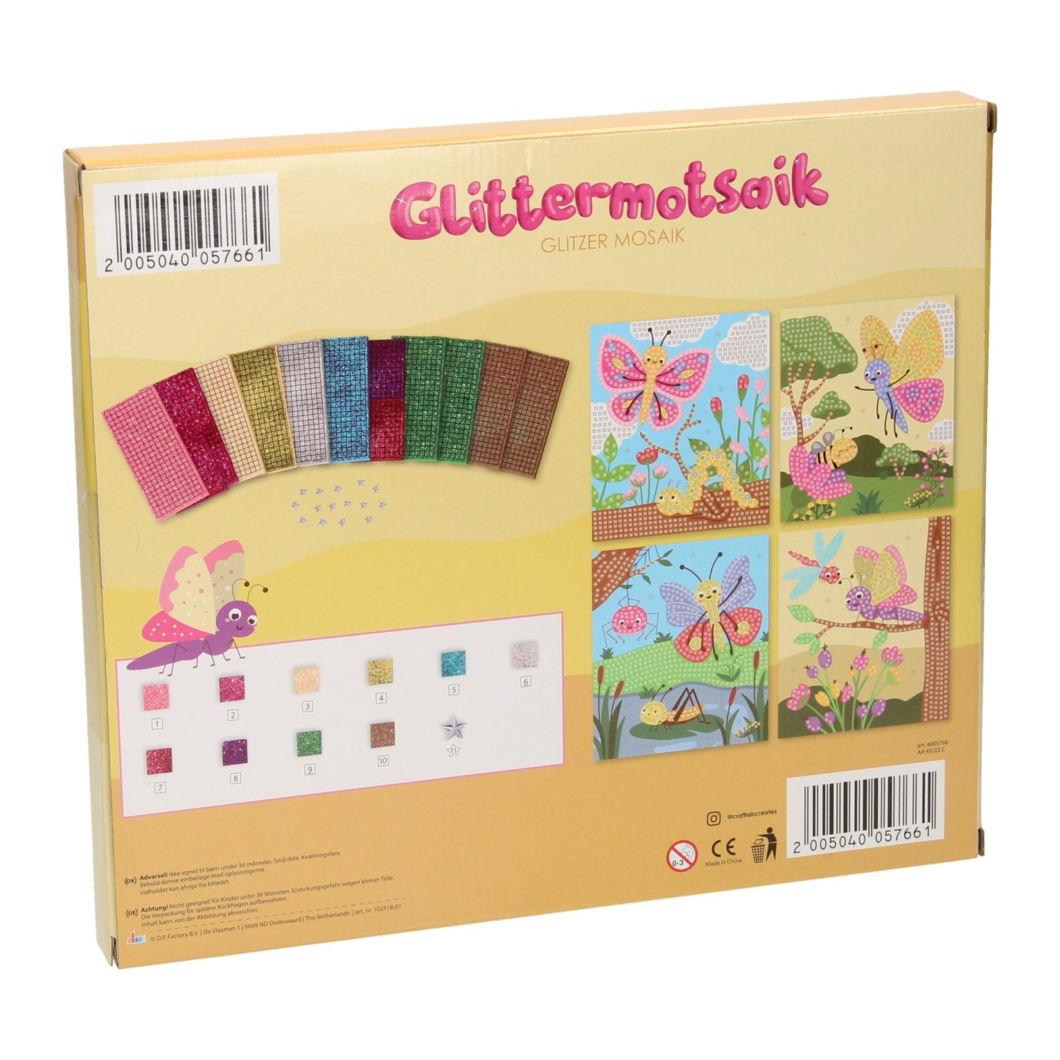 Mozaiek Glitter Knutselset Vlinder