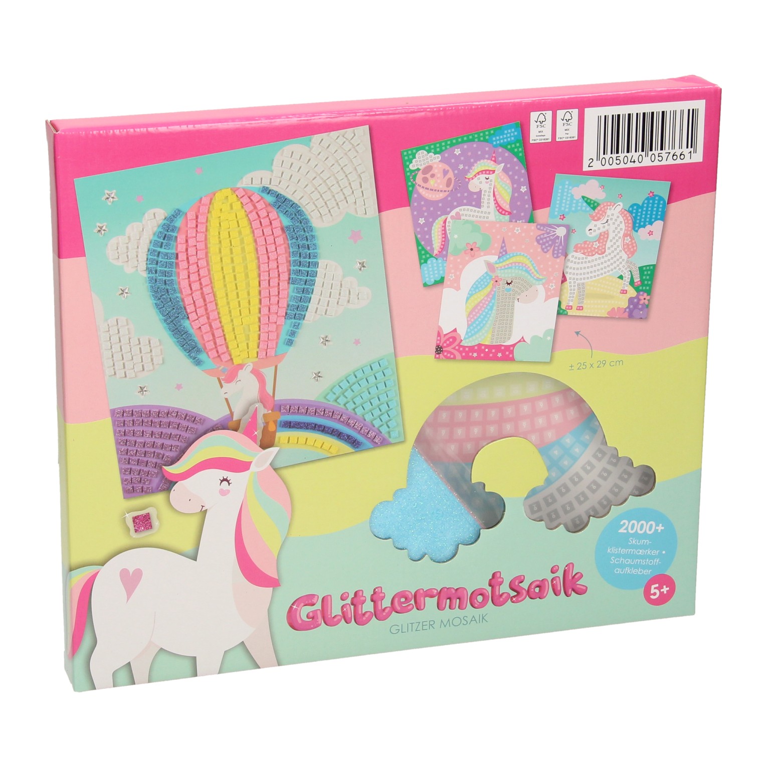 Mosaik-Glitzer-Bastelset Einhorn