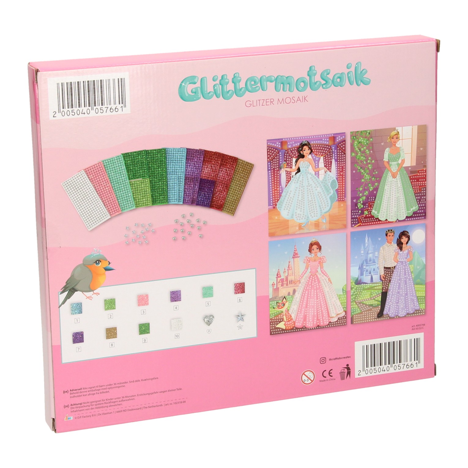 Mosaik-Glitzer-Bastelset Prinzessin