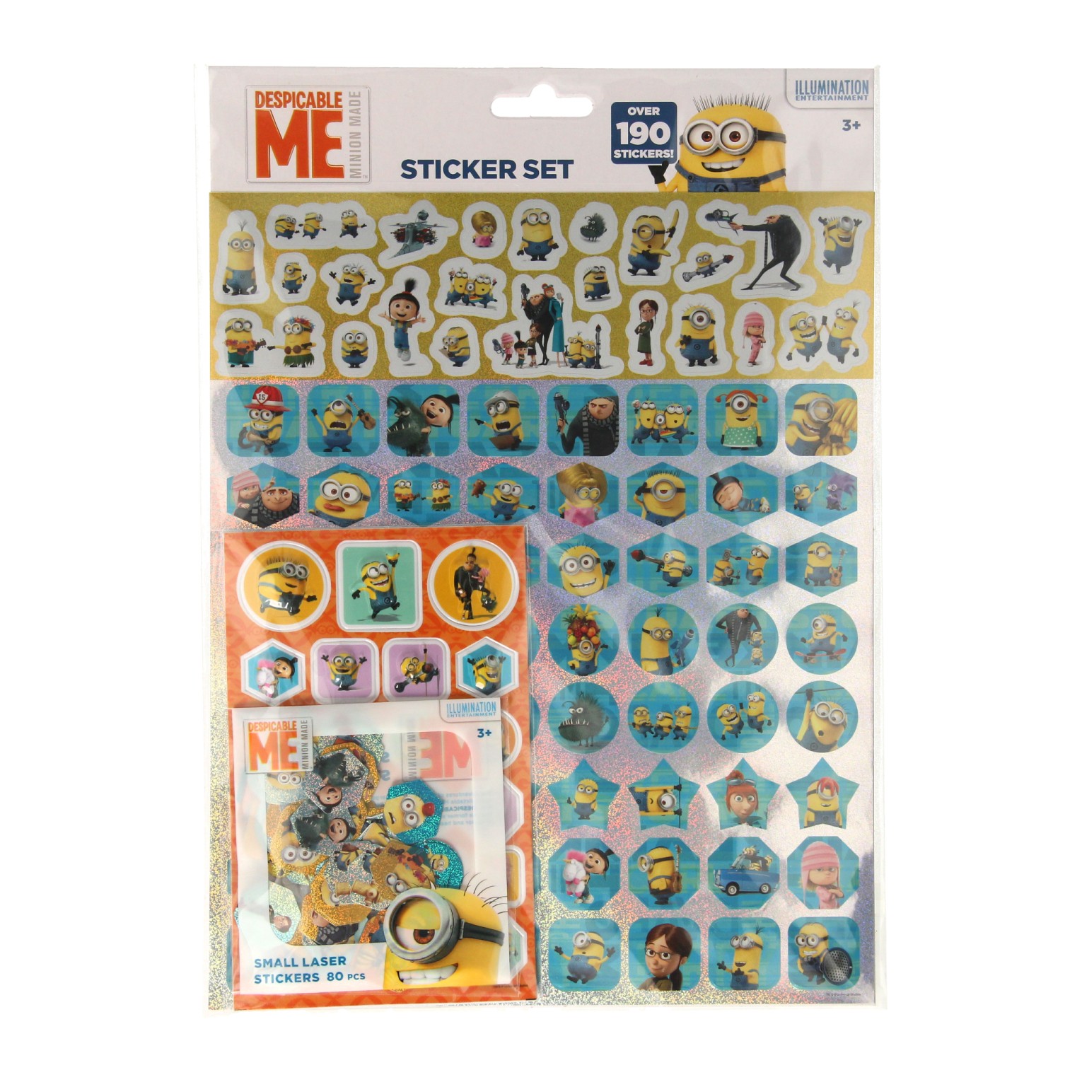 Set d'autocollants Minions, 190 pcs.