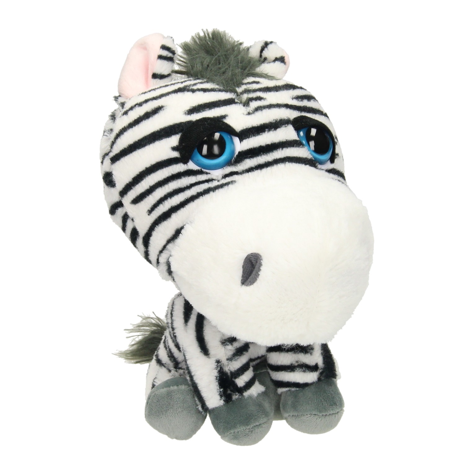 Knuffel Big Head Pluche Zebra, 22cm