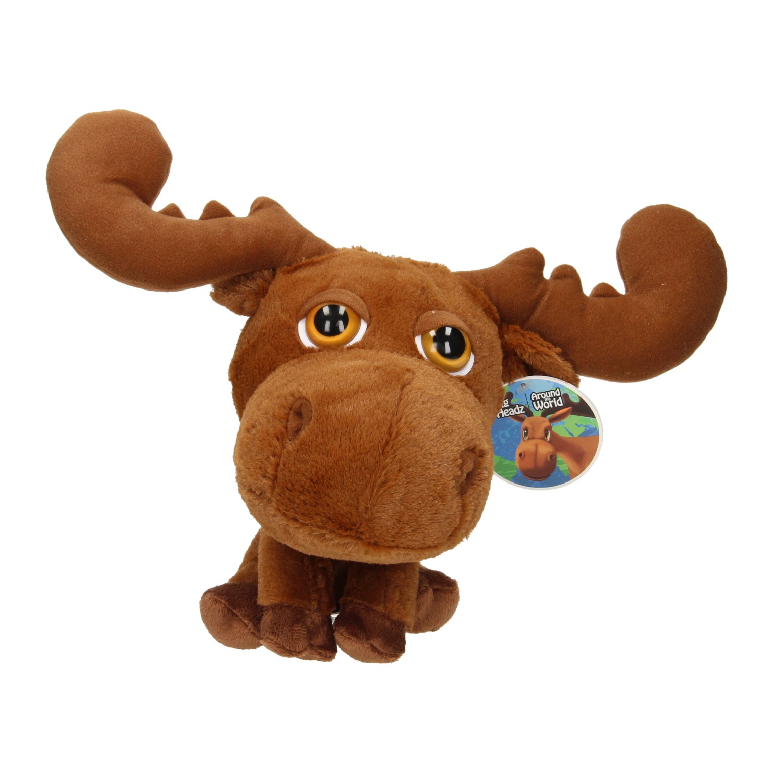 Knuffel Big Head Pluche Rendier, 22cm